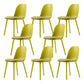 Home Contemporary Side Chair Solid Back Plastic Armless Dining Room Chair Yellow Upholstered Set of 8 Clearhalo ' kitchen&dining_furn' 'Dining Chairs' 'Dining Tables & Seating' 'dining_chair' 'Furniture' 'furniture_dining_chair' 'Kitchen & Dining Furniture' 'kitchen' 3454255