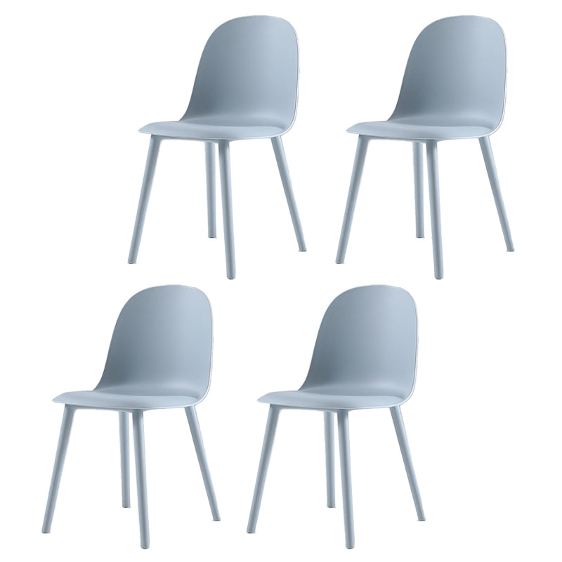 Home Contemporary Side Chair Solid Back Plastic Armless Dining Room Chair Silver Gray Plastic Set of 4 Clearhalo ' kitchen&dining_furn' 'Dining Chairs' 'Dining Tables & Seating' 'dining_chair' 'Furniture' 'furniture_dining_chair' 'Kitchen & Dining Furniture' 'kitchen' 3454256