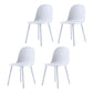 Home Contemporary Side Chair Solid Back Plastic Armless Dining Room Chair White Plastic Set of 4 Clearhalo ' kitchen&dining_furn' 'Dining Chairs' 'Dining Tables & Seating' 'dining_chair' 'Furniture' 'furniture_dining_chair' 'Kitchen & Dining Furniture' 'kitchen' 3454263