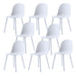 Home Contemporary Side Chair Solid Back Plastic Armless Dining Room Chair White Plastic Set of 8 Clearhalo ' kitchen&dining_furn' 'Dining Chairs' 'Dining Tables & Seating' 'dining_chair' 'Furniture' 'furniture_dining_chair' 'Kitchen & Dining Furniture' 'kitchen' 3454264