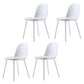 Home Contemporary Side Chair Solid Back Plastic Armless Dining Room Chair White Upholstered Set of 4 Clearhalo ' kitchen&dining_furn' 'Dining Chairs' 'Dining Tables & Seating' 'dining_chair' 'Furniture' 'furniture_dining_chair' 'Kitchen & Dining Furniture' 'kitchen' 3454269