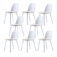 Home Contemporary Side Chair Solid Back Plastic Armless Dining Room Chair White Upholstered Set of 8 Clearhalo ' kitchen&dining_furn' 'Dining Chairs' 'Dining Tables & Seating' 'dining_chair' 'Furniture' 'furniture_dining_chair' 'Kitchen & Dining Furniture' 'kitchen' 3454270