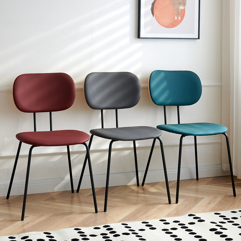 Industrial Style Matte Finish Metal Side Chair Open Back Dining Side Chair Clearhalo ' kitchen&dining_furn' 'Dining Chairs' 'Dining Tables & Seating' 'dining_chair' 'Furniture' 'furniture_dining_chair' 'Kitchen & Dining Furniture' 'kitchen' 3454319