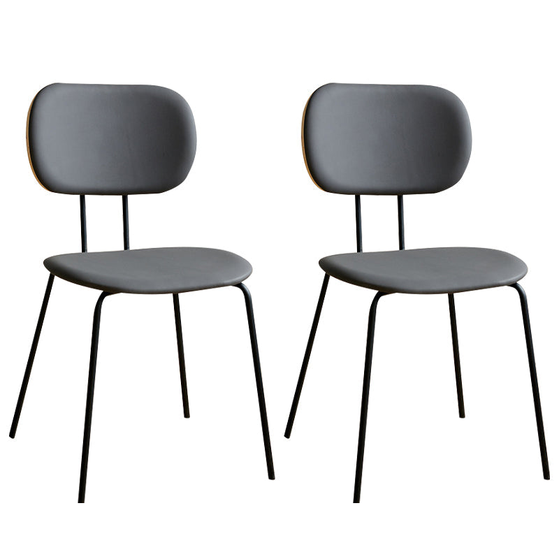 Industrial Style Matte Finish Metal Side Chair Open Back Dining Side Chair Grey Black Set of 2 Clearhalo ' kitchen&dining_furn' 'Dining Chairs' 'Dining Tables & Seating' 'dining_chair' 'Furniture' 'furniture_dining_chair' 'Kitchen & Dining Furniture' 'kitchen' 3454320