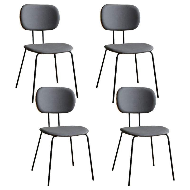Industrial Style Matte Finish Metal Side Chair Open Back Dining Side Chair Grey Black Set of 4 Clearhalo ' kitchen&dining_furn' 'Dining Chairs' 'Dining Tables & Seating' 'dining_chair' 'Furniture' 'furniture_dining_chair' 'Kitchen & Dining Furniture' 'kitchen' 3454321