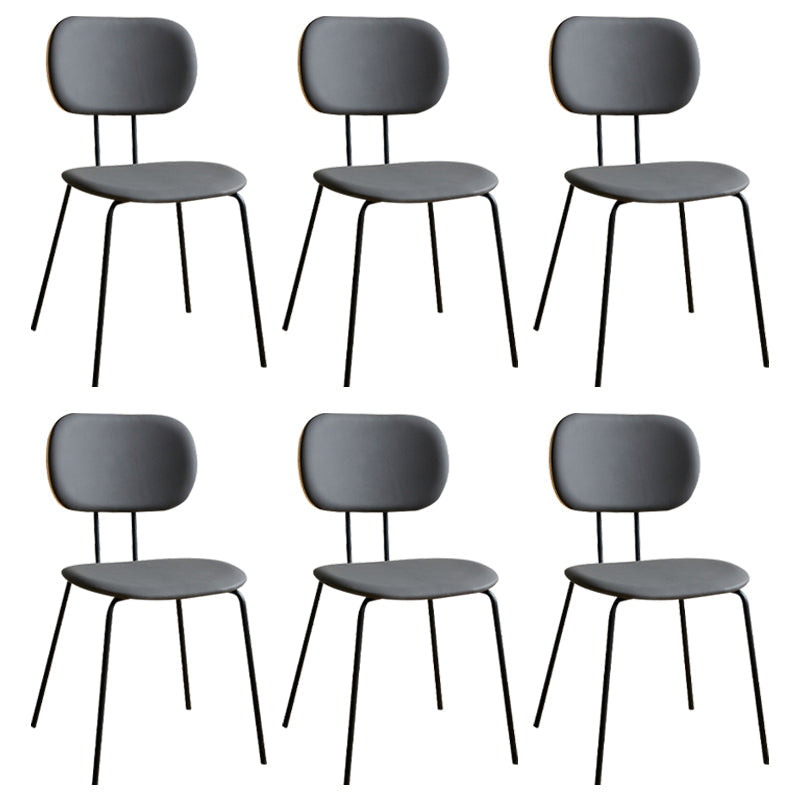 Industrial Style Matte Finish Metal Side Chair Open Back Dining Side Chair Grey Black Set of 6 Clearhalo ' kitchen&dining_furn' 'Dining Chairs' 'Dining Tables & Seating' 'dining_chair' 'Furniture' 'furniture_dining_chair' 'Kitchen & Dining Furniture' 'kitchen' 3454324