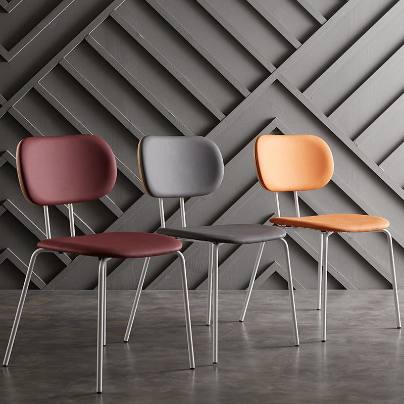 Industrial Style Matte Finish Metal Side Chair Open Back Dining Side Chair Clearhalo ' kitchen&dining_furn' 'Dining Chairs' 'Dining Tables & Seating' 'dining_chair' 'Furniture' 'furniture_dining_chair' 'Kitchen & Dining Furniture' 'kitchen' 3454325