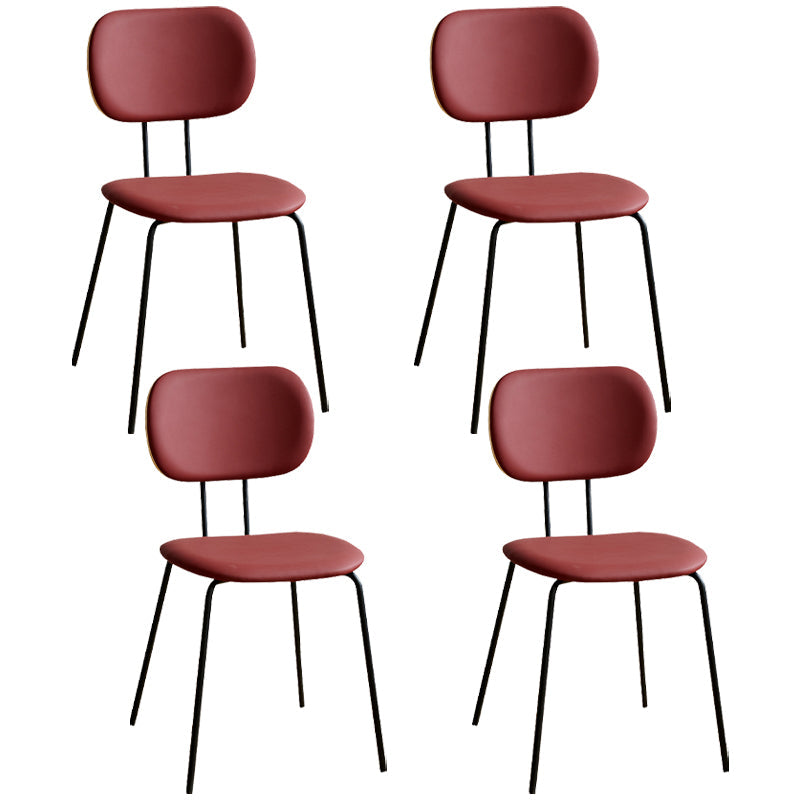 Industrial Style Matte Finish Metal Side Chair Open Back Dining Side Chair Red Black Set of 4 Clearhalo ' kitchen&dining_furn' 'Dining Chairs' 'Dining Tables & Seating' 'dining_chair' 'Furniture' 'furniture_dining_chair' 'Kitchen & Dining Furniture' 'kitchen' 3454327