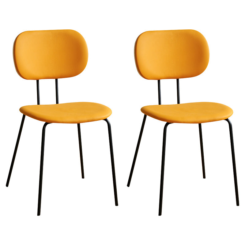 Industrial Style Matte Finish Metal Side Chair Open Back Dining Side Chair Yellow Black Set of 2 Clearhalo ' kitchen&dining_furn' 'Dining Chairs' 'Dining Tables & Seating' 'dining_chair' 'Furniture' 'furniture_dining_chair' 'Kitchen & Dining Furniture' 'kitchen' 3454332
