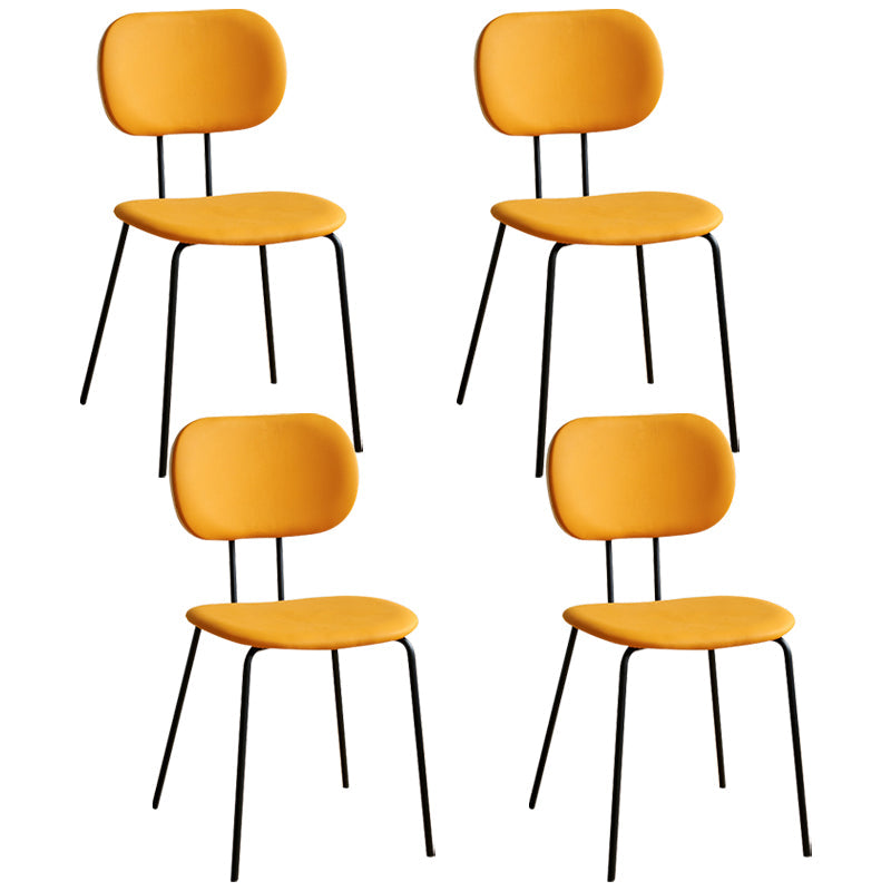 Industrial Style Matte Finish Metal Side Chair Open Back Dining Side Chair Yellow Black Set of 4 Clearhalo ' kitchen&dining_furn' 'Dining Chairs' 'Dining Tables & Seating' 'dining_chair' 'Furniture' 'furniture_dining_chair' 'Kitchen & Dining Furniture' 'kitchen' 3454334