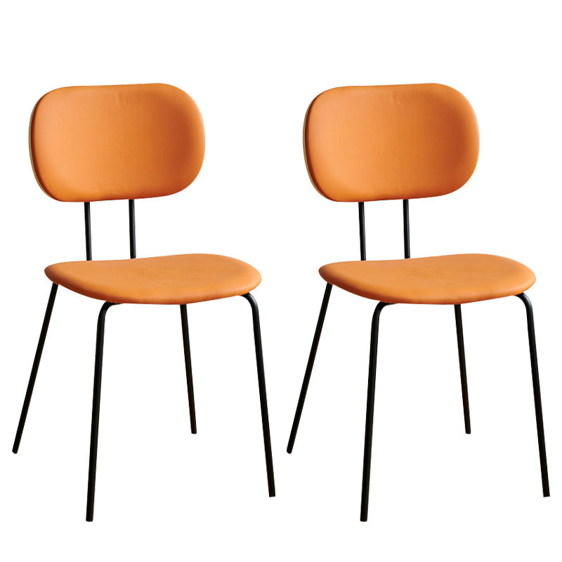 Industrial Style Matte Finish Metal Side Chair Open Back Dining Side Chair Orange Black Set of 2 Clearhalo ' kitchen&dining_furn' 'Dining Chairs' 'Dining Tables & Seating' 'dining_chair' 'Furniture' 'furniture_dining_chair' 'Kitchen & Dining Furniture' 'kitchen' 3454338