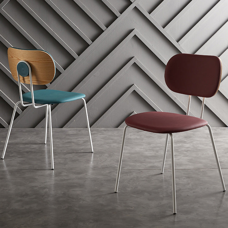 Industrial Style Matte Finish Metal Side Chair Open Back Dining Side Chair Clearhalo ' kitchen&dining_furn' 'Dining Chairs' 'Dining Tables & Seating' 'dining_chair' 'Furniture' 'furniture_dining_chair' 'Kitchen & Dining Furniture' 'kitchen' 3454339