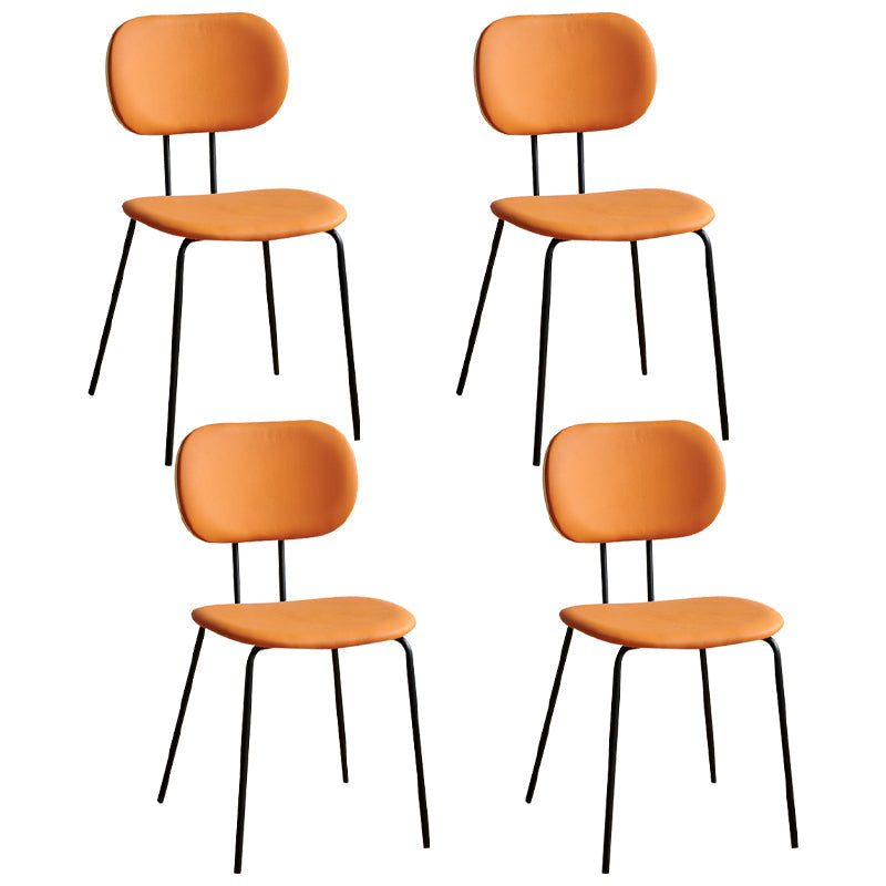 Industrial Style Matte Finish Metal Side Chair Open Back Dining Side Chair Orange Black Set of 4 Clearhalo ' kitchen&dining_furn' 'Dining Chairs' 'Dining Tables & Seating' 'dining_chair' 'Furniture' 'furniture_dining_chair' 'Kitchen & Dining Furniture' 'kitchen' 3454340