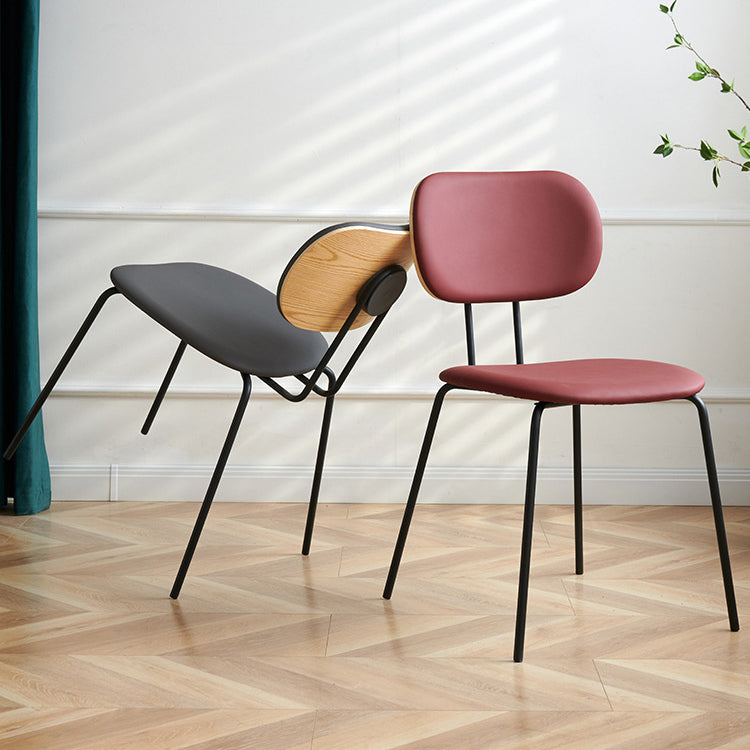 Industrial Style Matte Finish Metal Side Chair Open Back Dining Side Chair Clearhalo ' kitchen&dining_furn' 'Dining Chairs' 'Dining Tables & Seating' 'dining_chair' 'Furniture' 'furniture_dining_chair' 'Kitchen & Dining Furniture' 'kitchen' 3454341