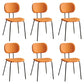 Industrial Style Matte Finish Metal Side Chair Open Back Dining Side Chair Orange Black Set of 6 Clearhalo ' kitchen&dining_furn' 'Dining Chairs' 'Dining Tables & Seating' 'dining_chair' 'Furniture' 'furniture_dining_chair' 'Kitchen & Dining Furniture' 'kitchen' 3454342