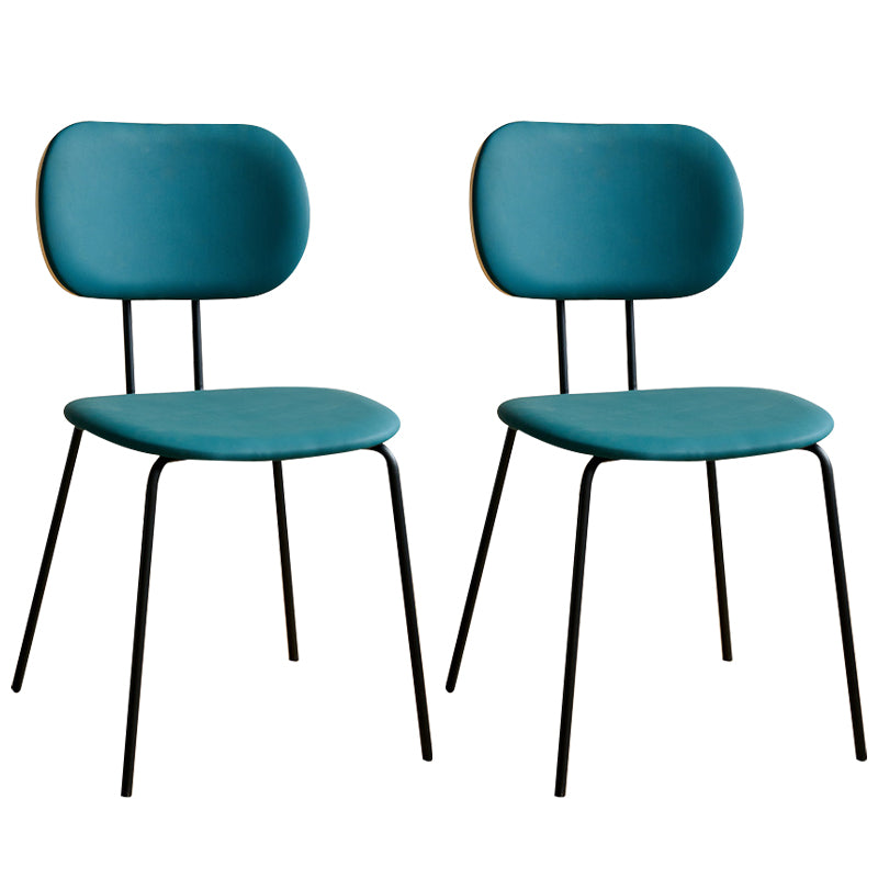 Industrial Style Matte Finish Metal Side Chair Open Back Dining Side Chair Blue Black Set of 2 Clearhalo ' kitchen&dining_furn' 'Dining Chairs' 'Dining Tables & Seating' 'dining_chair' 'Furniture' 'furniture_dining_chair' 'Kitchen & Dining Furniture' 'kitchen' 3454344