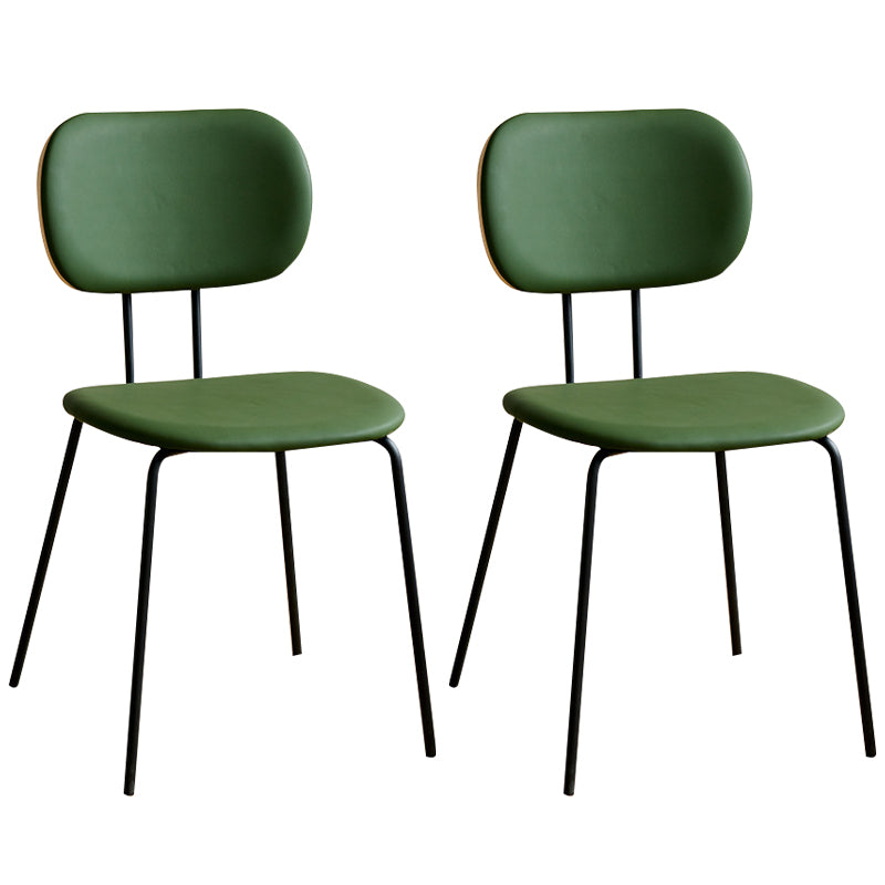 Industrial Style Matte Finish Metal Side Chair Open Back Dining Side Chair Green Black Set of 2 Clearhalo ' kitchen&dining_furn' 'Dining Chairs' 'Dining Tables & Seating' 'dining_chair' 'Furniture' 'furniture_dining_chair' 'Kitchen & Dining Furniture' 'kitchen' 3454347
