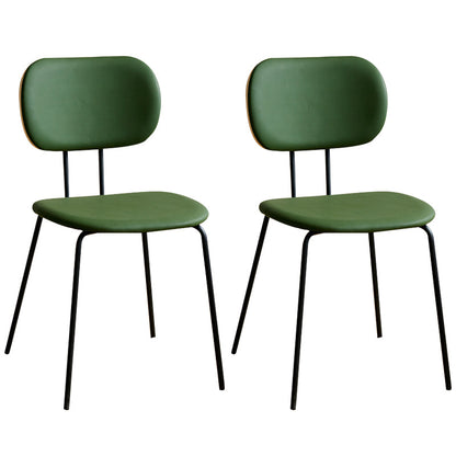 Industrial Style Matte Finish Metal Side Chair Open Back Dining Side Chair Green Black Set of 2 Clearhalo ' kitchen&dining_furn' 'Dining Chairs' 'Dining Tables & Seating' 'dining_chair' 'Furniture' 'furniture_dining_chair' 'Kitchen & Dining Furniture' 'kitchen' 3454347