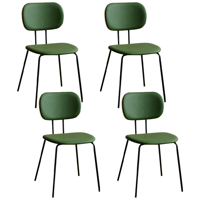 Industrial Style Matte Finish Metal Side Chair Open Back Dining Side Chair Green Black Set of 4 Clearhalo ' kitchen&dining_furn' 'Dining Chairs' 'Dining Tables & Seating' 'dining_chair' 'Furniture' 'furniture_dining_chair' 'Kitchen & Dining Furniture' 'kitchen' 3454348
