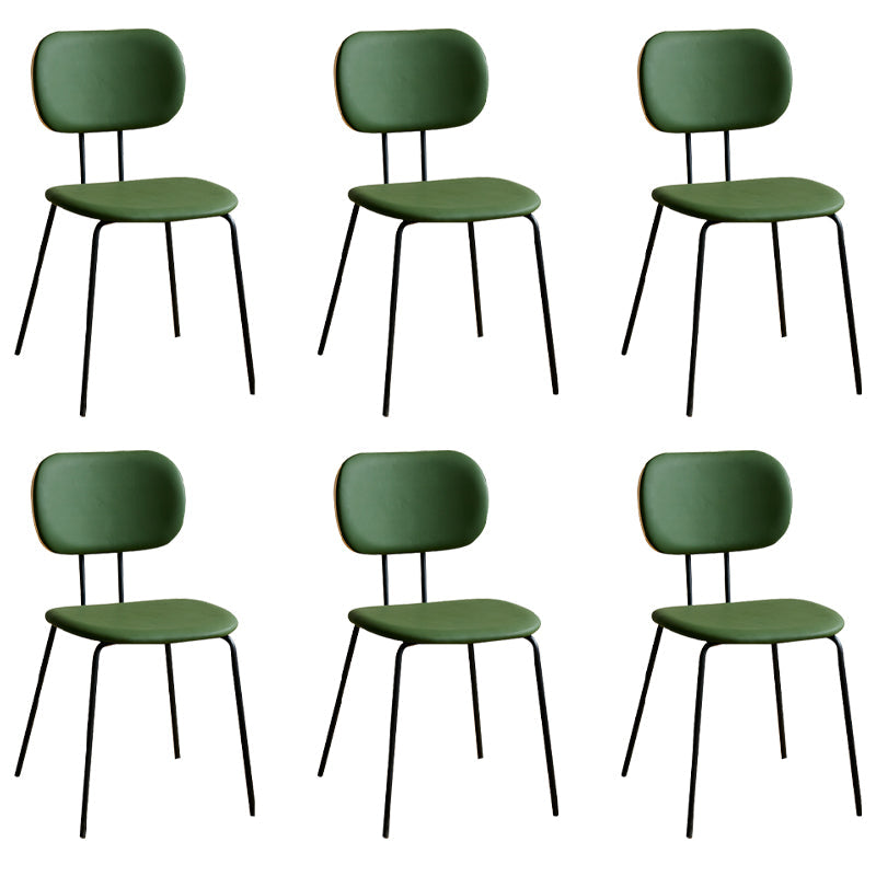Industrial Style Matte Finish Metal Side Chair Open Back Dining Side Chair Green Black Set of 6 Clearhalo ' kitchen&dining_furn' 'Dining Chairs' 'Dining Tables & Seating' 'dining_chair' 'Furniture' 'furniture_dining_chair' 'Kitchen & Dining Furniture' 'kitchen' 3454349