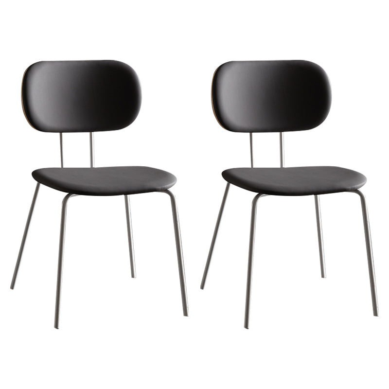 Industrial Style Matte Finish Metal Side Chair Open Back Dining Side Chair Grey White Set of 2 Clearhalo ' kitchen&dining_furn' 'Dining Chairs' 'Dining Tables & Seating' 'dining_chair' 'Furniture' 'furniture_dining_chair' 'Kitchen & Dining Furniture' 'kitchen' 3454350