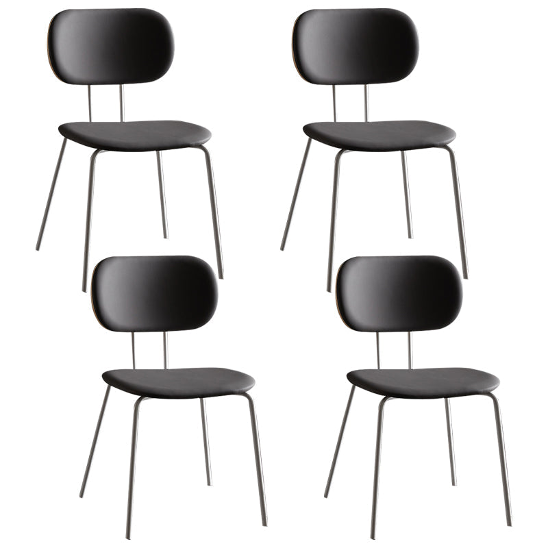 Industrial Style Matte Finish Metal Side Chair Open Back Dining Side Chair Grey White Set of 4 Clearhalo ' kitchen&dining_furn' 'Dining Chairs' 'Dining Tables & Seating' 'dining_chair' 'Furniture' 'furniture_dining_chair' 'Kitchen & Dining Furniture' 'kitchen' 3454351