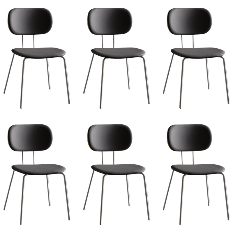 Industrial Style Matte Finish Metal Side Chair Open Back Dining Side Chair Grey White Set of 6 Clearhalo ' kitchen&dining_furn' 'Dining Chairs' 'Dining Tables & Seating' 'dining_chair' 'Furniture' 'furniture_dining_chair' 'Kitchen & Dining Furniture' 'kitchen' 3454352
