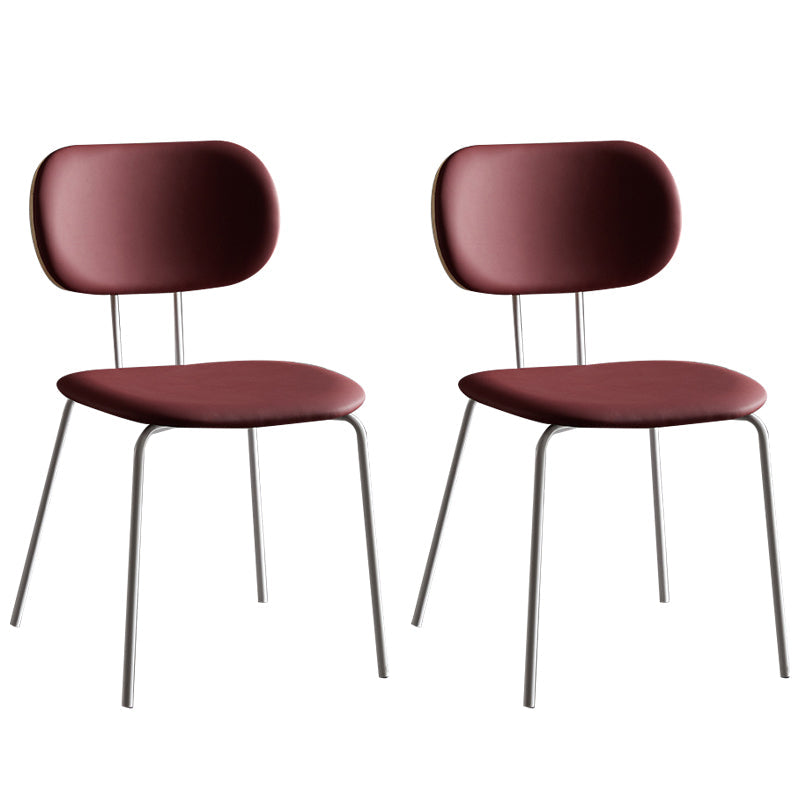 Industrial Style Matte Finish Metal Side Chair Open Back Dining Side Chair Red White Set of 2 Clearhalo ' kitchen&dining_furn' 'Dining Chairs' 'Dining Tables & Seating' 'dining_chair' 'Furniture' 'furniture_dining_chair' 'Kitchen & Dining Furniture' 'kitchen' 3454353