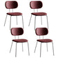 Industrial Style Matte Finish Metal Side Chair Open Back Dining Side Chair Red White Set of 4 Clearhalo ' kitchen&dining_furn' 'Dining Chairs' 'Dining Tables & Seating' 'dining_chair' 'Furniture' 'furniture_dining_chair' 'Kitchen & Dining Furniture' 'kitchen' 3454354