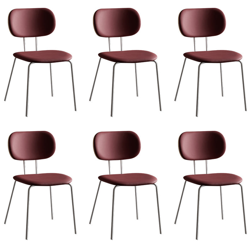 Industrial Style Matte Finish Metal Side Chair Open Back Dining Side Chair Red White Set of 6 Clearhalo ' kitchen&dining_furn' 'Dining Chairs' 'Dining Tables & Seating' 'dining_chair' 'Furniture' 'furniture_dining_chair' 'Kitchen & Dining Furniture' 'kitchen' 3454355