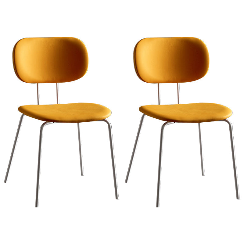 Industrial Style Matte Finish Metal Side Chair Open Back Dining Side Chair Yellow White Set of 2 Clearhalo ' kitchen&dining_furn' 'Dining Chairs' 'Dining Tables & Seating' 'dining_chair' 'Furniture' 'furniture_dining_chair' 'Kitchen & Dining Furniture' 'kitchen' 3454356