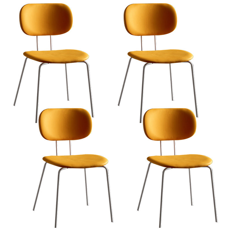 Industrial Style Matte Finish Metal Side Chair Open Back Dining Side Chair Yellow White Set of 4 Clearhalo ' kitchen&dining_furn' 'Dining Chairs' 'Dining Tables & Seating' 'dining_chair' 'Furniture' 'furniture_dining_chair' 'Kitchen & Dining Furniture' 'kitchen' 3454357