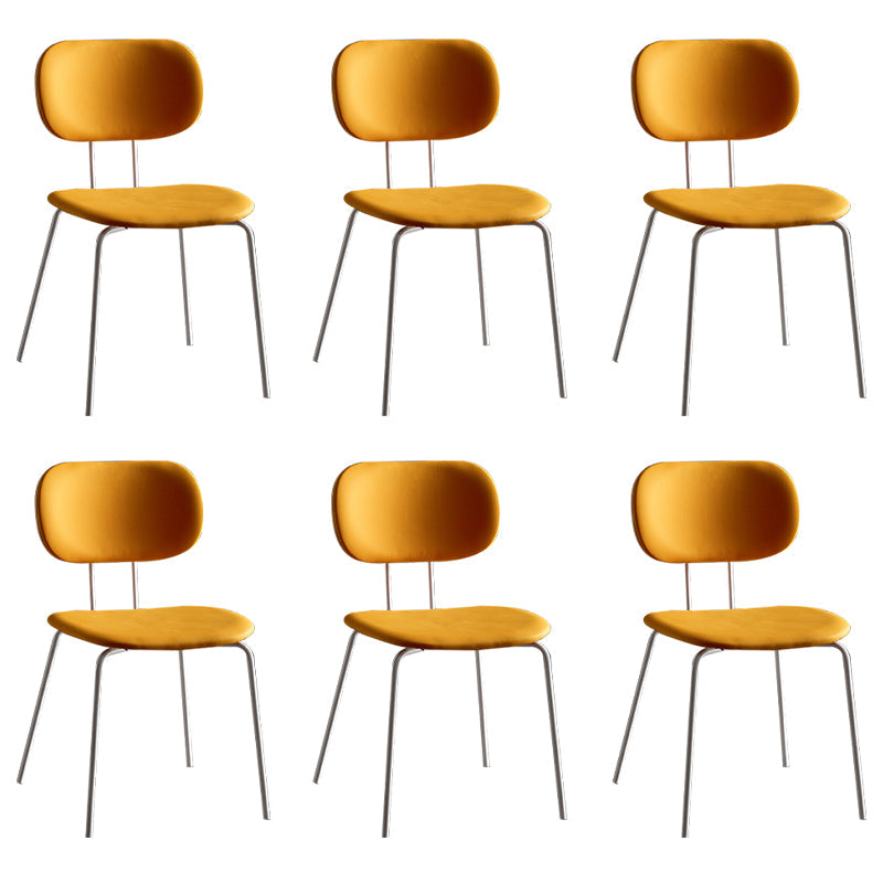 Industrial Style Matte Finish Metal Side Chair Open Back Dining Side Chair Yellow White Set of 6 Clearhalo ' kitchen&dining_furn' 'Dining Chairs' 'Dining Tables & Seating' 'dining_chair' 'Furniture' 'furniture_dining_chair' 'Kitchen & Dining Furniture' 'kitchen' 3454358