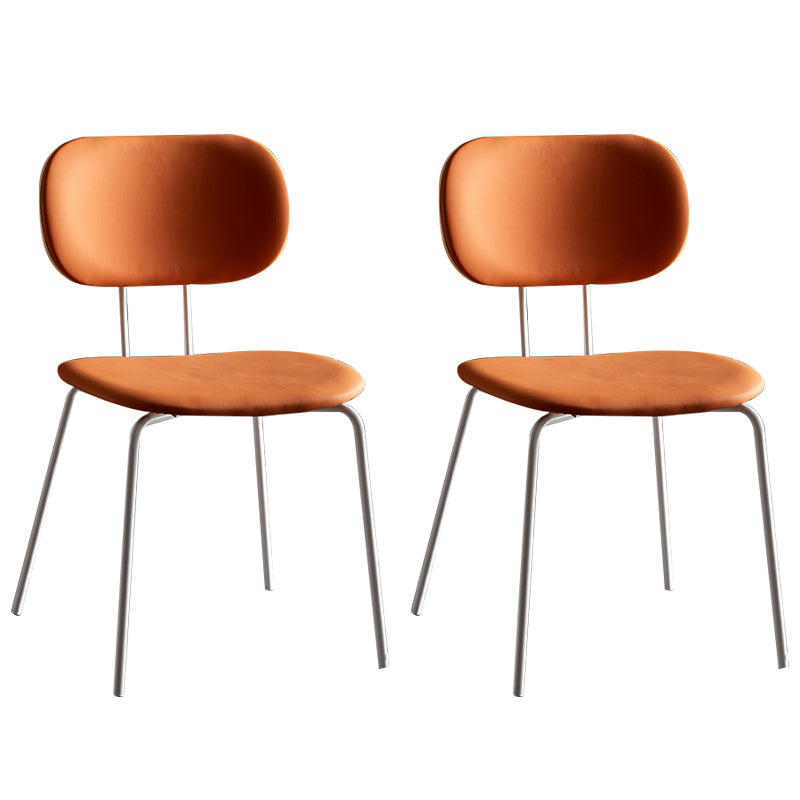 Industrial Style Matte Finish Metal Side Chair Open Back Dining Side Chair Orange White Set of 2 Clearhalo ' kitchen&dining_furn' 'Dining Chairs' 'Dining Tables & Seating' 'dining_chair' 'Furniture' 'furniture_dining_chair' 'Kitchen & Dining Furniture' 'kitchen' 3454359