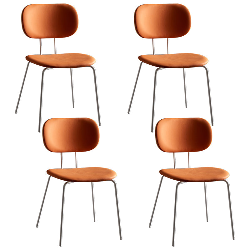 Industrial Style Matte Finish Metal Side Chair Open Back Dining Side Chair Orange White Set of 4 Clearhalo ' kitchen&dining_furn' 'Dining Chairs' 'Dining Tables & Seating' 'dining_chair' 'Furniture' 'furniture_dining_chair' 'Kitchen & Dining Furniture' 'kitchen' 3454360