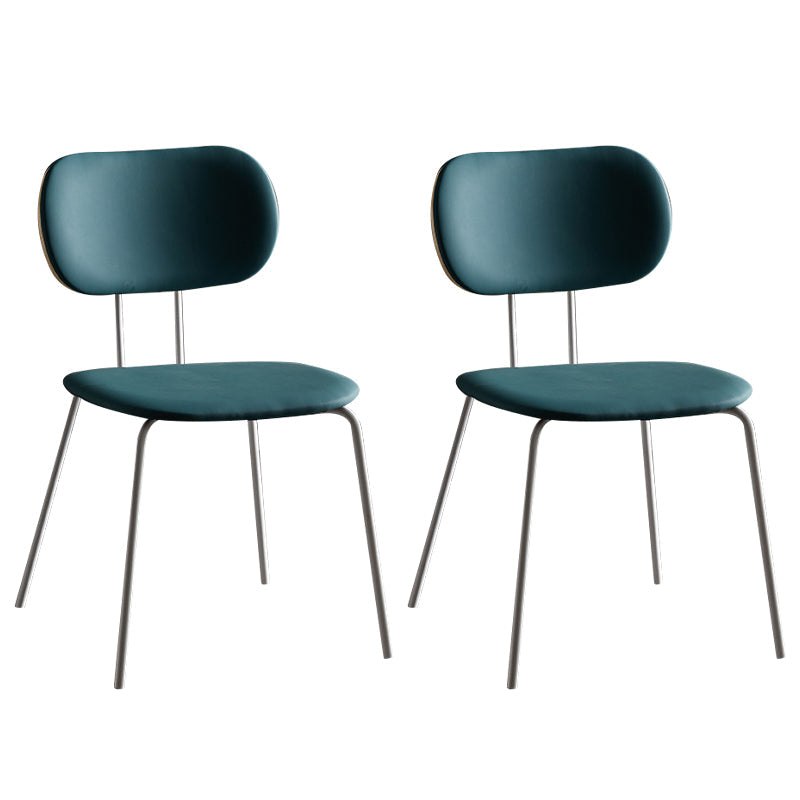 Industrial Style Matte Finish Metal Side Chair Open Back Dining Side Chair Blue White Set of 2 Clearhalo ' kitchen&dining_furn' 'Dining Chairs' 'Dining Tables & Seating' 'dining_chair' 'Furniture' 'furniture_dining_chair' 'Kitchen & Dining Furniture' 'kitchen' 3454362