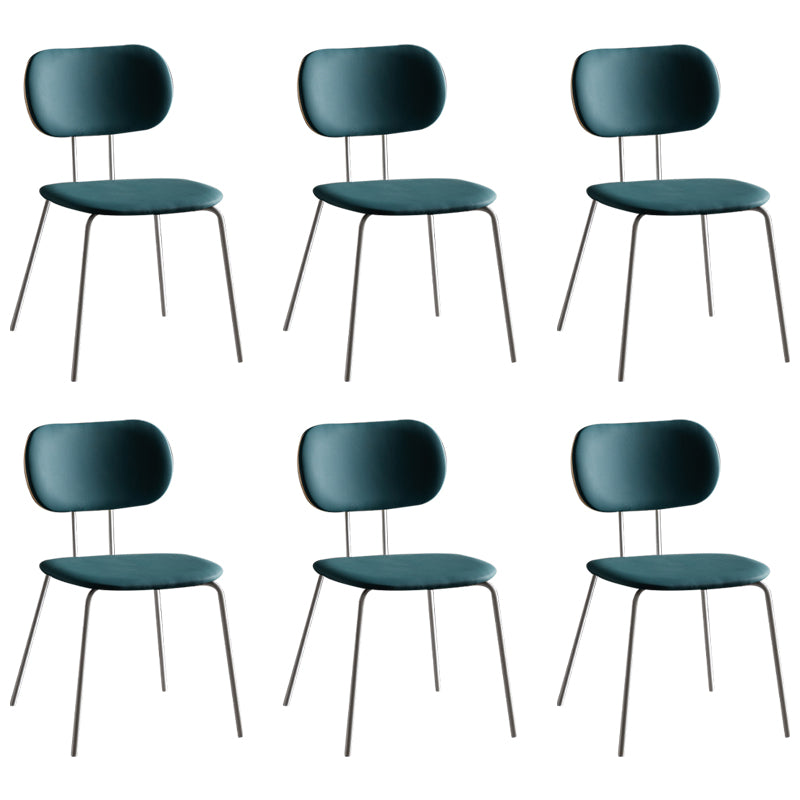 Industrial Style Matte Finish Metal Side Chair Open Back Dining Side Chair Blue White Set of 6 Clearhalo ' kitchen&dining_furn' 'Dining Chairs' 'Dining Tables & Seating' 'dining_chair' 'Furniture' 'furniture_dining_chair' 'Kitchen & Dining Furniture' 'kitchen' 3454364