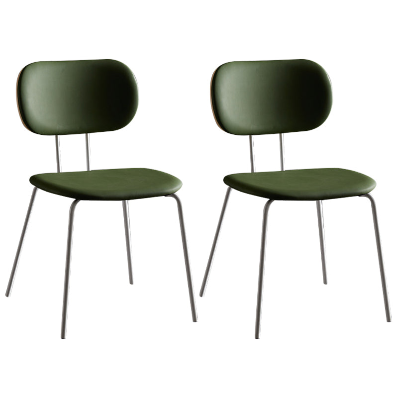 Industrial Style Matte Finish Metal Side Chair Open Back Dining Side Chair Green White Set of 2 Clearhalo ' kitchen&dining_furn' 'Dining Chairs' 'Dining Tables & Seating' 'dining_chair' 'Furniture' 'furniture_dining_chair' 'Kitchen & Dining Furniture' 'kitchen' 3454365