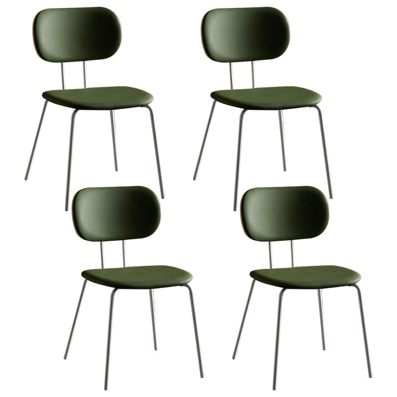 Industrial Style Matte Finish Metal Side Chair Open Back Dining Side Chair Green White Set of 4 Clearhalo ' kitchen&dining_furn' 'Dining Chairs' 'Dining Tables & Seating' 'dining_chair' 'Furniture' 'furniture_dining_chair' 'Kitchen & Dining Furniture' 'kitchen' 3454366