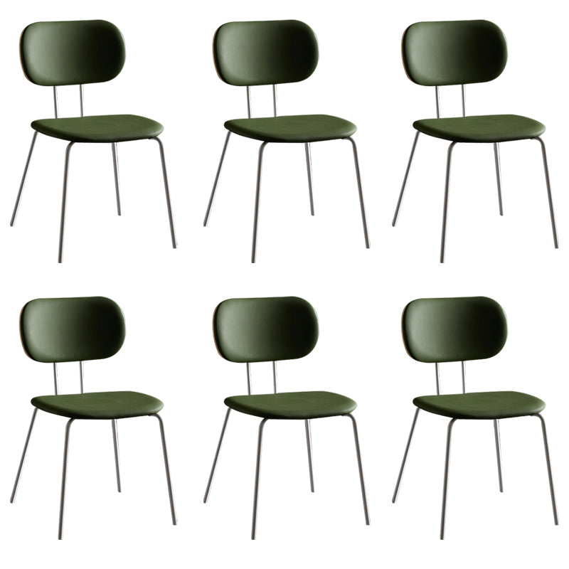 Industrial Style Matte Finish Metal Side Chair Open Back Dining Side Chair Green White Set of 6 Clearhalo ' kitchen&dining_furn' 'Dining Chairs' 'Dining Tables & Seating' 'dining_chair' 'Furniture' 'furniture_dining_chair' 'Kitchen & Dining Furniture' 'kitchen' 3454367
