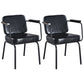Industrial Leather Square Dining Chair Parsons Arm Chairs for Home Use Black Set of 2 Clearhalo ' kitchen&dining_furn' 'Dining Chairs' 'Dining Tables & Seating' 'dining_chair' 'Furniture' 'furniture_dining_chair' 'Kitchen & Dining Furniture' 'kitchen' 3454369