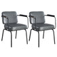 Industrial Leather Square Dining Chair Parsons Arm Chairs for Home Use Grey Set of 2 Clearhalo ' kitchen&dining_furn' 'Dining Chairs' 'Dining Tables & Seating' 'dining_chair' 'Furniture' 'furniture_dining_chair' 'Kitchen & Dining Furniture' 'kitchen' 3454375