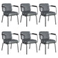 Industrial Leather Square Dining Chair Parsons Arm Chairs for Home Use Grey Set of 6 Clearhalo ' kitchen&dining_furn' 'Dining Chairs' 'Dining Tables & Seating' 'dining_chair' 'Furniture' 'furniture_dining_chair' 'Kitchen & Dining Furniture' 'kitchen' 3454378