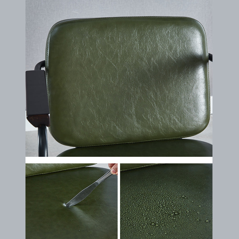 Industrial Leather Square Dining Chair Parsons Arm Chairs for Home Use Clearhalo ' kitchen&dining_furn' 'Dining Chairs' 'Dining Tables & Seating' 'dining_chair' 'Furniture' 'furniture_dining_chair' 'Kitchen & Dining Furniture' 'kitchen' 3454379