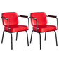Industrial Leather Square Dining Chair Parsons Arm Chairs for Home Use Red Set of 2 Clearhalo ' kitchen&dining_furn' 'Dining Chairs' 'Dining Tables & Seating' 'dining_chair' 'Furniture' 'furniture_dining_chair' 'Kitchen & Dining Furniture' 'kitchen' 3454381