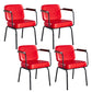 Industrial Leather Square Dining Chair Parsons Arm Chairs for Home Use Red Set of 4 Clearhalo ' kitchen&dining_furn' 'Dining Chairs' 'Dining Tables & Seating' 'dining_chair' 'Furniture' 'furniture_dining_chair' 'Kitchen & Dining Furniture' 'kitchen' 3454383