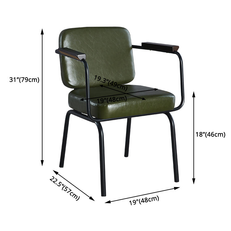 Industrial Leather Square Dining Chair Parsons Arm Chairs for Home Use Clearhalo ' kitchen&dining_furn' 'Dining Chairs' 'Dining Tables & Seating' 'dining_chair' 'Furniture' 'furniture_dining_chair' 'Kitchen & Dining Furniture' 'kitchen' 3454385