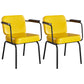 Industrial Leather Square Dining Chair Parsons Arm Chairs for Home Use Yellow Set of 2 Clearhalo ' kitchen&dining_furn' 'Dining Chairs' 'Dining Tables & Seating' 'dining_chair' 'Furniture' 'furniture_dining_chair' 'Kitchen & Dining Furniture' 'kitchen' 3454387