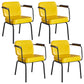 Industrial Leather Square Dining Chair Parsons Arm Chairs for Home Use Yellow Set of 4 Clearhalo ' kitchen&dining_furn' 'Dining Chairs' 'Dining Tables & Seating' 'dining_chair' 'Furniture' 'furniture_dining_chair' 'Kitchen & Dining Furniture' 'kitchen' 3454389