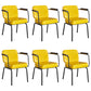 Industrial Leather Square Dining Chair Parsons Arm Chairs for Home Use Yellow Set of 6 Clearhalo ' kitchen&dining_furn' 'Dining Chairs' 'Dining Tables & Seating' 'dining_chair' 'Furniture' 'furniture_dining_chair' 'Kitchen & Dining Furniture' 'kitchen' 3454390
